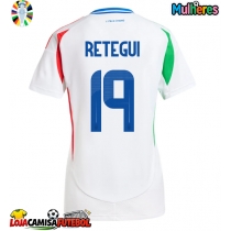 Camisa de Futebol Itália Mateo Retegui #19 Equipamento Secundário Mulheres Europeu 2024 Manga Curta